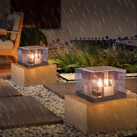 Lámpara de columna solar moderna de alto grado para jardín, villa, puerta, cerca, exterior, fuente de luz LED de