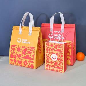 Sac isotherme personnalisé écologique avec logo, recyclable, en non-tissé, pour le déjeuner, à emporter, pour sandwich, gâteau, pain, pique-nique, nourriture - Product Image 2