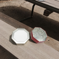 Boîte en métal hexagonale avec fenêtre transparente, emballage métallique pour biscuits, bonbons, chocolat, cadeaux de festival, conteneur d'emballage