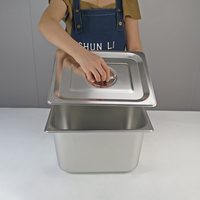 Casserole en acier inoxydable 304 Autres fournitures pour hôtels et restaurants 1/3 Gn Pan Gn Food Casseroles