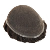 TUL22 Toupet en cheveux vierges indiens Remy de qualité supérieure, haute définition, allemand, pour perruque complète, léger, aspect naturel, longueur 6 pouces