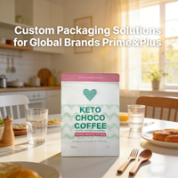 Sachet à fond plat personnalisé de qualité alimentaire pour café, protéines en poudre, suppléments, avec fermeture éclair refermable, logo personnalisé, vente en gros