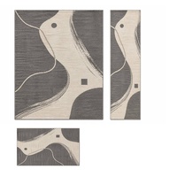 Tapis géométrique moderne pour salon, tapis lavable, décoration intérieure, tapis personnalisés de luxe imprimés en noir et gris