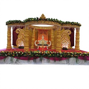 Magnifique Mandap de mariage moderne du sud de l'Inde en fibre de verre, portable, pour la décoration professionnelle d'événements et de fêtes - Product Image 1