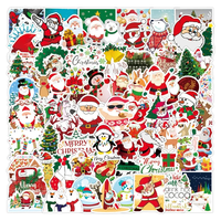 100qty Père Noël Cartoon Sticker Noël Vacances Décoration Étanche Bagages Autocollant De Noël Autocollants Étanches