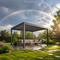 Pergola motorisée en aluminium avec toit à lames orientables, télécommande, pour extérieur, patio, jardin, bioclimatique