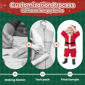Ensemble de costume de Père Noël pour bébé FAMA CPC CE, chapeau, ceinture, bottes, combinaison en peluche rouge, vente en gros pour enfants, faible MOQ, OEM personnalisé, nouveau design - Product Image 2