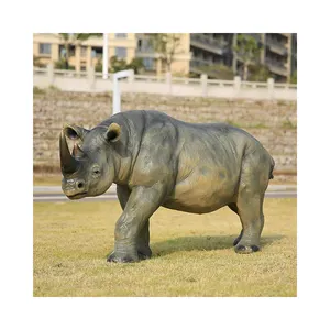 Outdoor Large Animal Garden Rhinoceros Bronze Rhino Sculpture Statue