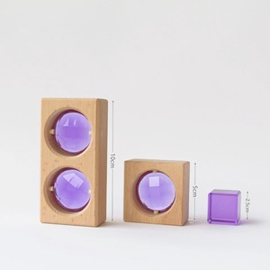 Yeni tasarım akrilik kristal gökkuşağı yapı taşları yüksek geçirgenliği üç boyutlu kare blok inşaat öğretim oyuncak - Product Image 3