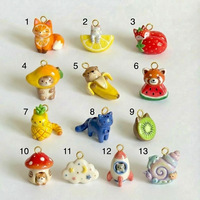 Emaille dieren- en fruitfiguren vos citroen aardbei schattige hanger beer paddenstoel bedels