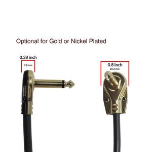 Joinaudio 6 pulgadas 6,35mm oro guitarra instrumento <span class=keywords><strong>Patch</strong></span> Cable Pancake Flat <span class=keywords><strong>Patch</strong></span> Cable para Audio altavoz conectar - Product Image 5