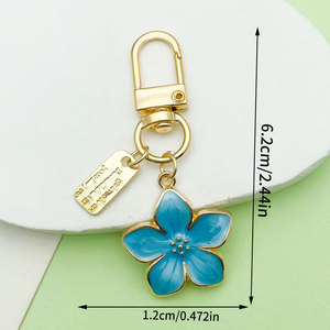 Dijes esmaltados de metal con llavero flor de cerezo llaveros bolso monedero esmalte <span class=keywords><strong>Collar</strong></span> dijes llaveros Regalos mujeres niñas - Product Image 6