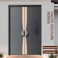 Puerta de Entrada Moderna de Lujo en Aluminio Fundido para Villa, Puerta de Seguridad Exterior de Alta Gama, Personalizada, Antirrobo, para Apartamento, con 5 Años de Garantía