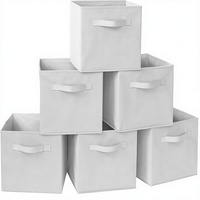Boîte de rangement pliable en tissu non tissé avec poignée, bac de rangement pliable pour vêtements, chaussures, maison