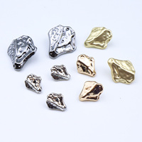 Boutons personnalisés en alliage de zinc, forme de pierre irrégulière, texture écrasée, plaqués or, argent et bronze canon, pour manteaux et costumes