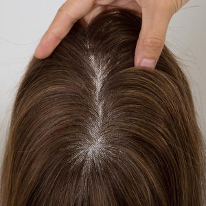 Vierge européenne Remy cheveux toupet <span class=keywords><strong>Lexa</strong></span> Balayage couleur densité de lumière Toppers cheveux humains plein volume cheveux Toppers pour les femmes - Product Image 6