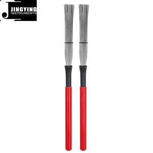 2023 Jingying Musique Portable Percussion Instrument Accessoires, Acier À Haute Teneur En Carbone + Érable Tambour <span class=keywords><strong>Brosse</strong></span> Manche En Bois Jazz Tambour Brosses - Product Image 6