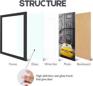 Cornice in Legno Golden State Art 16x20 <span class=keywords><strong>con</strong></span> Vetro Vero e Larghezza 1,25'' (Nero) - Product Image 2