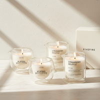 FIVEFIRE Vente en gros de bougies artisanales en cire de soja, parfum personnalisé, aromathérapie, coffret cadeau avec pot en verre, logo personnalisé