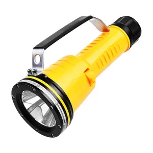 High-Power LED Flashlight for Industrial Use 100M Underwater Capable for Outdoor Diving IP68 Rating Rechargeable Battery