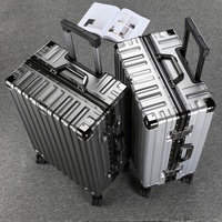 Nouvelle valise en aluminium pour femmes et hommes, roulettes silencieuses, roues universelles, matériau ABS+PC, valise à roulettes durable, grande capacité, voyage