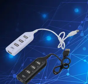 Оптовая продажа, новый портативный мини-USB-концентратор, 4 порта, док-станция USB 2,0, сплиттер для ПК, компьютера, Android, ТВ-приставки, игровой консоли