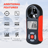 Anémomètre numérique portatif multi-flux d'air, mesure de la vitesse du vent et de la température, haute précision, protection IP65, -10C 50C 0.3-30m/s