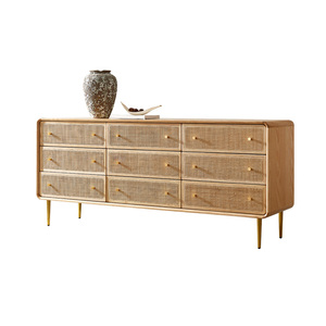 Commode en <span class=keywords><strong>bois</strong></span> massif de style Wabi-sabi, buffet de couleur <span class=keywords><strong>bois</strong></span>, armoire de rangement à tiroirs - Product Image 5