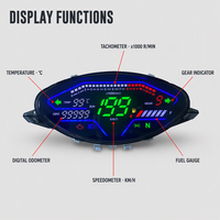 Panel Instrumen Motor Modifikasi LED Plastik Hitam Baru, Speedometer, Odometer, RPM, Tachometer untuk Suku Cadang Motor 100cc