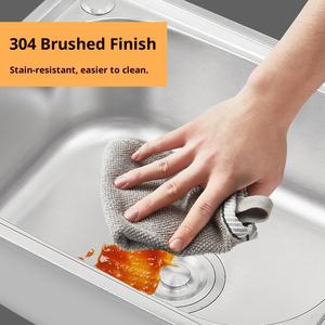 Fabbrica moderna spazzolata Stretch singola ciotola 304 in acciaio inox lavello da cucina senza rubinetto un foro <span class=keywords><strong>di</strong></span> <span class=keywords><strong>piccole</strong></span> <span class=keywords><strong>dimensioni</strong></span> - Product Image 4