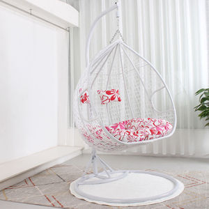 Al Aire Libre Patio Muebles de jardín Base de acero de pie redondo mimbre Individual Doble huevo Columpio Silla colgante - Product Image 3