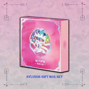 Caja de regalo coleccionable de cartón impresa a todo color con lazo rosa, sellada de fábrica, para set de tarjetas de anime coleccionables, para venta al por mayor. - Product Image 1
