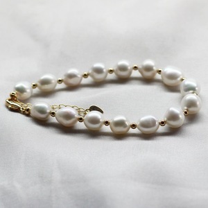 Bracelet en perles d'eau douce baroques simples et élégantes de 7 à 8 mm, bracelets élégants - Product Image 4