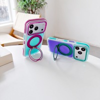Coque de téléphone colorée avec support magnétique rotatif pour iPhone 18 17 16 15 14 Pro Max