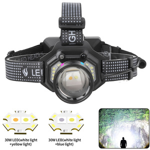Yunmai Led Headlamp 30W White Yellow Blue Light Rechargeable Adjustable For Outdoor Use - Product Image 1