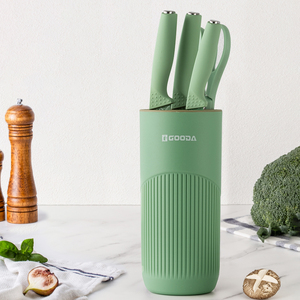 Ensemble de 6 couteaux de cuisine OEM/ODM avec support, revêtement antiadhésif, en acier inoxydable, marque privée, ensemble de blocs à couteaux personnalisés - Product Image 2
