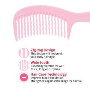 LMLTOP Vente en <span class=keywords><strong>gros</strong></span> en usine <span class=keywords><strong>Peigne</strong></span> à shampooing rose à dents larges Accessoires pour cheveux démêlants à usage domestique C162 <span class=keywords><strong>Peigne</strong></span> à cheveux en plastique personnalisé - Product Image 3