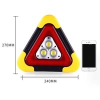 Lampe Cob USB Rechargeable Route Lumière Mode Véhicules Rouges D'urgence Réfléchissant LED avertissement triangulaire projecteur camping lumière
