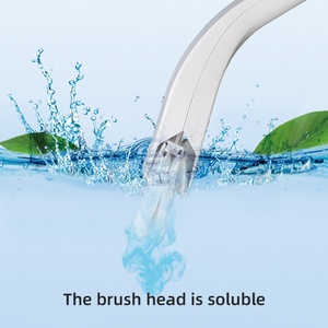 Brosse de toilette jetable moderne en plastique à fixer au mur pour salle de bain, avec support et agent nettoyant - Product Image 2