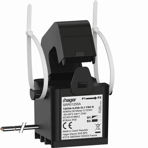 Trasformatore di Corrente a Nucleo Diviso Hager SRR01255A 125/5A Cl.1 0.2VA 50/60Hz IP20 - Product Image 1