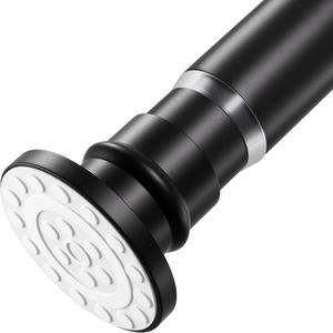 מוט מתח כבד, מתח מוט מקלחת מתכווננת 28 עד 48 אינץ ', מוט וילון דחיסה לחלונות, וילון, דלת, שחור - Product Image 1