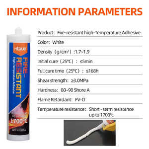 Scellant blanc à séchage rapide, peignable, résistant aux hautes températures, résistant aux foyers, 350 ℃    Mastic ignifuge haute température <span class=keywords><strong>pour</strong></span> fours, poêles et cheminées - Product Image 6