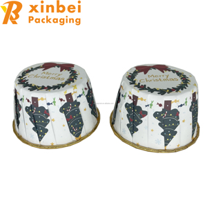 Weihnachten Runde <span class=keywords><strong>Cakecup</strong></span> Golden Inside 50*40mm Back papier Backform Pappbecher mit Rand Papierform mit Rand Lieferant - Product Image 4
