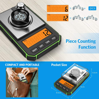 Balances de poche numériques de haute précision 50g * 0.001g 50G poids d'étalonnage bijou diamant balance balance 0.01g précision