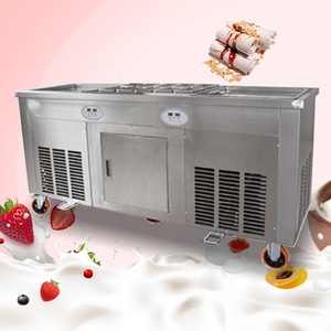 En stock Machine à crème glacée frite à double poêle Offre Spéciale Machine à rouleau pour crème glacée - Product Image 2