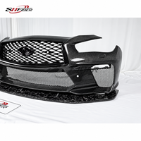 Bumper Depan Serat Karbon untuk Body Kit Infiniti Q50L dan Q50S; Splitter Depan Serat Karbon Forged.