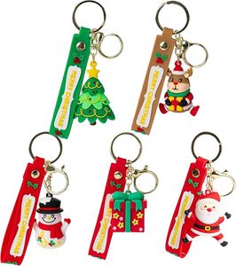 Móc khóa Giáng sinh có logo tùy chỉnh, hình ông già Noel trên xe trượt tuyết, quà tặng khuyến mãi bằng nhựa PVC - Product Image 3