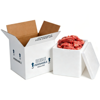 Boîte d'expédition isotherme en polystyrène, cartons réfrigérants en mousse blanche, emballage thermo-chiller en polystyrène pour la chaîne du froid des aliments surgelés