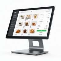 Terminal de point de vente Windows avec écran tactile de 15,6 pouces, caisse enregistreuse, processeur Intel Core I5, 4 Go de RAM, 64 Go de SSD, boîtier métallique