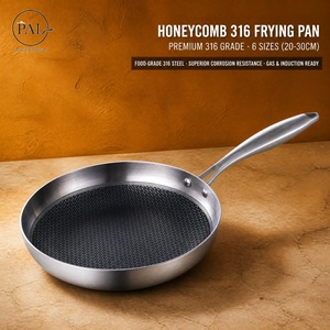 Padella Antiaderente a Nido d'Ape Semi-Intagliata in Acciaio Inox 316 con Superficie Esterna Sabbiata, Disponibile in Diverse Misure - Product Image 1